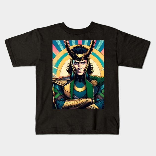 Embrace Mischief and Style: Loki-Inspired Art and Legendary Designs Await! Kids T-Shirt by insaneLEDP